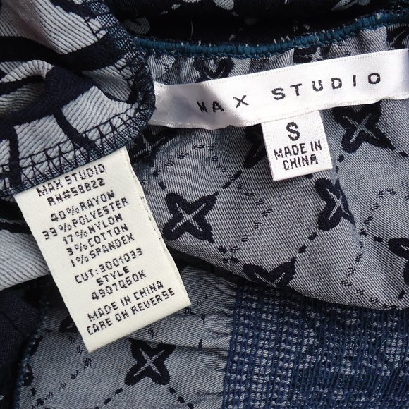 SIZE S. Max Studio Smocked V-neck Fit & Flare Dress. - Picture 7 of 16